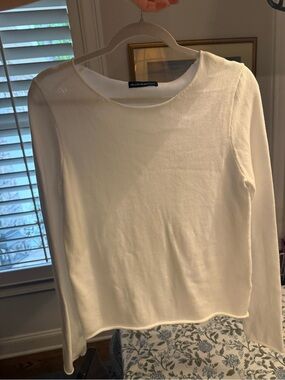 Brandy Melville White Long-Sleeve Knit Top